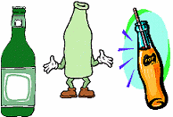 Bouteilles vides en verre